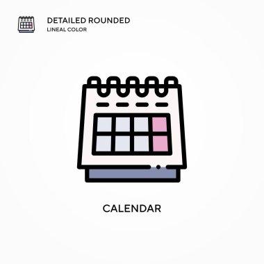 Takvim vektör simgesi. Modern vektör illüstrasyon kavramları. Düzenlemesi ve kişiselleştirmesi kolay.