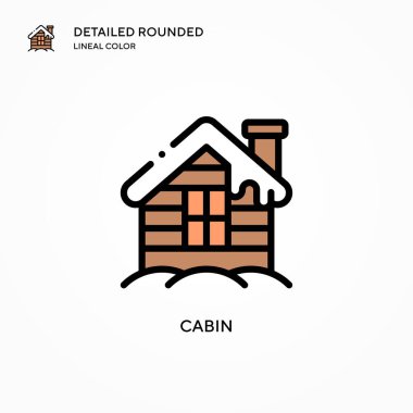 Kabin vektör simgesi. Modern vektör illüstrasyon kavramları. Düzenlemesi ve kişiselleştirmesi kolay.