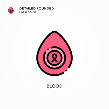 Kan vektör ikonu. Modern vektör illüstrasyon kavramları. Düzenlemesi ve kişiselleştirmesi kolay.