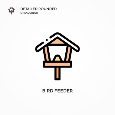 Kuş besleyici vektör simgesi. Modern vektör illüstrasyon kavramları. Düzenlemesi ve kişiselleştirmesi kolay.