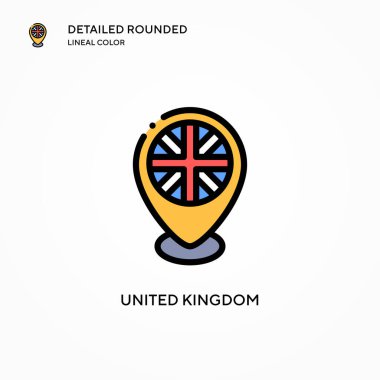Birleşik Krallık vektör simgesi. Modern vektör illüstrasyon kavramları. Düzenlemesi ve kişiselleştirmesi kolay.