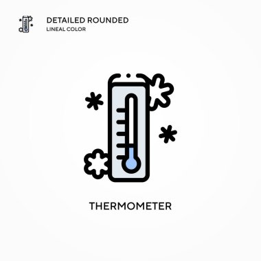 Termometre vektör simgesi. Modern vektör illüstrasyon kavramları. Düzenlemesi ve kişiselleştirmesi kolay.