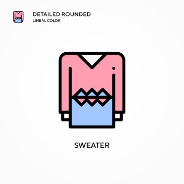 Süveter vektör simgesi. Modern vektör illüstrasyon kavramları. Düzenlemesi ve kişiselleştirmesi kolay.