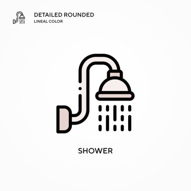 Duş vektör simgesi. Modern vektör illüstrasyon kavramları. Düzenlemesi ve kişiselleştirmesi kolay.