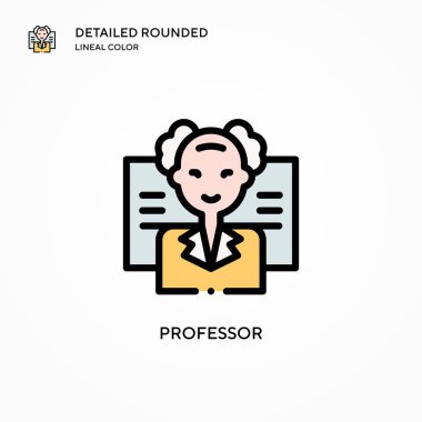 Profesör vektör ikonu. Modern vektör illüstrasyon kavramları. Düzenlemesi ve kişiselleştirmesi kolay.