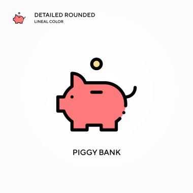 Domuz kumbarası vektör ikonu. Modern vektör illüstrasyon kavramları. Düzenlemesi ve kişiselleştirmesi kolay.