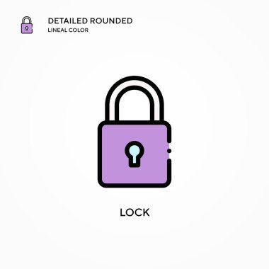Vektör simgesini kilitle. Modern vektör illüstrasyon kavramları. Düzenlemesi ve kişiselleştirmesi kolay.