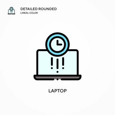 Laptop vektör simgesi. Modern vektör illüstrasyon kavramları. Düzenlemesi ve kişiselleştirmesi kolay.