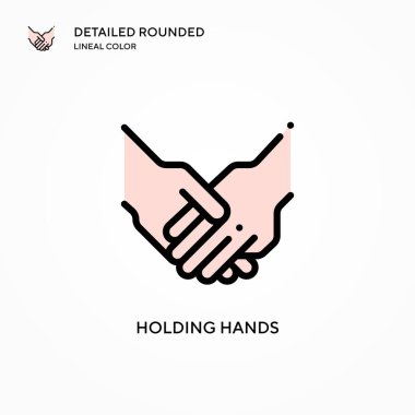 Eller vektör simgesi tutuluyor. Modern vektör illüstrasyon kavramları. Düzenlemesi ve kişiselleştirmesi kolay.