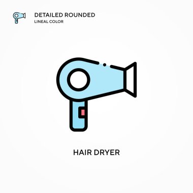 Saç kurutma ikonu. Modern vektör illüstrasyon kavramları. Düzenlemesi ve kişiselleştirmesi kolay.