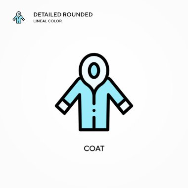 Ceket vektör simgesi. Modern vektör illüstrasyon kavramları. Düzenlemesi ve kişiselleştirmesi kolay.