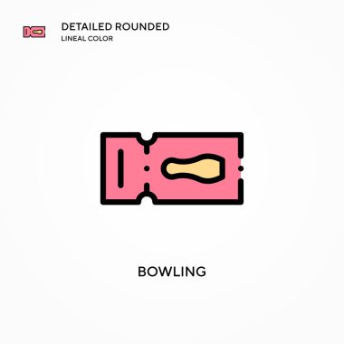 Bowling vektör simgesi. Modern vektör illüstrasyon kavramları. Düzenlemesi ve kişiselleştirmesi kolay.