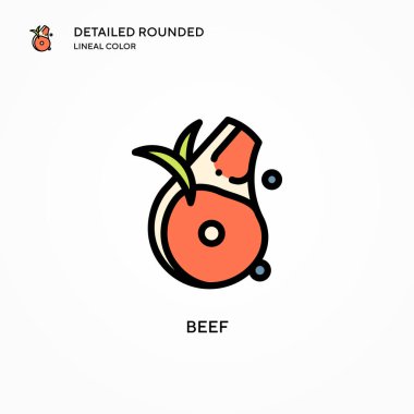 Biftek vektör simgesi. Modern vektör illüstrasyon kavramları. Düzenlemesi ve kişiselleştirmesi kolay.