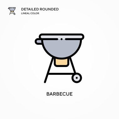 Barbekü vektör simgesi. Modern vektör illüstrasyon kavramları. Düzenlemesi ve kişiselleştirmesi kolay.