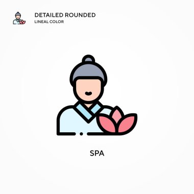 Spa vektör simgesi. Modern vektör illüstrasyon kavramları. Düzenlemesi ve kişiselleştirmesi kolay.