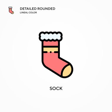 Sock vektör simgesi. Modern vektör illüstrasyon kavramları. Düzenlemesi ve kişiselleştirmesi kolay.