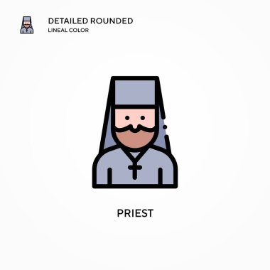 Rahip vektör ikonu. Modern vektör illüstrasyon kavramları. Düzenlemesi ve kişiselleştirmesi kolay.