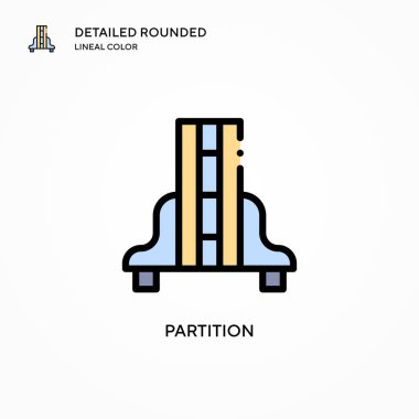 Bölüm vektör simgesi. Modern vektör illüstrasyon kavramları. Düzenlemesi ve kişiselleştirmesi kolay.
