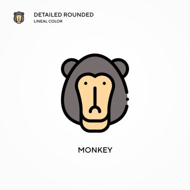 Maymun vektör simgesi. Modern vektör illüstrasyon kavramları. Düzenlemesi ve kişiselleştirmesi kolay.