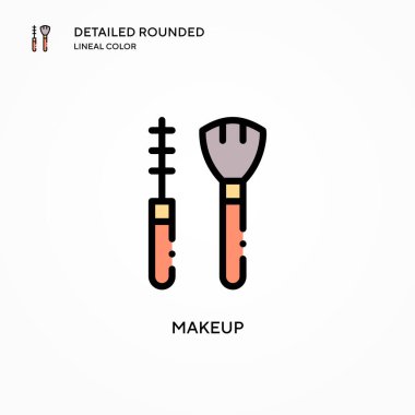 Makyaj vektörü simgesi. Modern vektör illüstrasyon kavramları. Düzenlemesi ve kişiselleştirmesi kolay.
