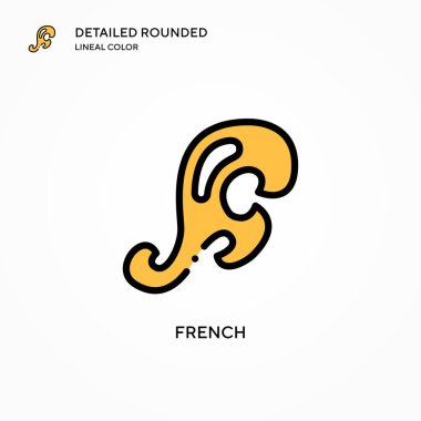 Fransız vektör simgesi. Modern vektör illüstrasyon kavramları. Düzenlemesi ve kişiselleştirmesi kolay.