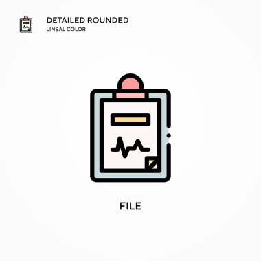 Dosya vektör simgesi. Modern vektör illüstrasyon kavramları. Düzenlemesi ve kişiselleştirmesi kolay.
