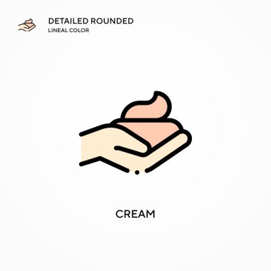 Krem vektör simgesi. Modern vektör illüstrasyon kavramları. Düzenlemesi ve kişiselleştirmesi kolay.
