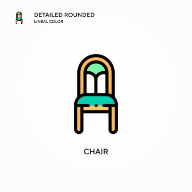 Sandalye vektör simgesi. Modern vektör illüstrasyon kavramları. Düzenlemesi ve kişiselleştirmesi kolay.