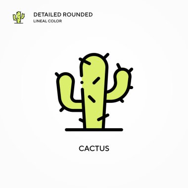 Kaktüs vektör simgesi. Modern vektör illüstrasyon kavramları. Düzenlemesi ve kişiselleştirmesi kolay.