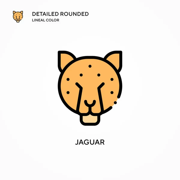 Icono Del Vector Jaguar Conceptos Modernos Ilustración Vectorial Fácil Editar — Archivo Imágenes Vectoriales