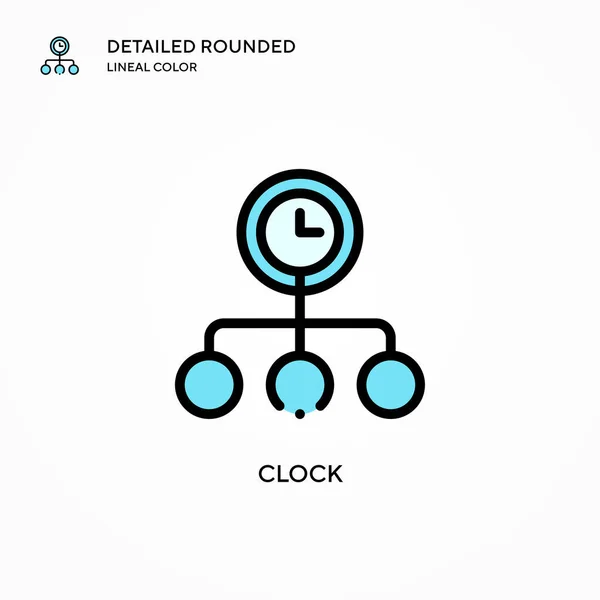 Reloj Icono Vectorial Conceptos Modernos Ilustración Vectorial Fácil Editar Personalizar — Vector de stock