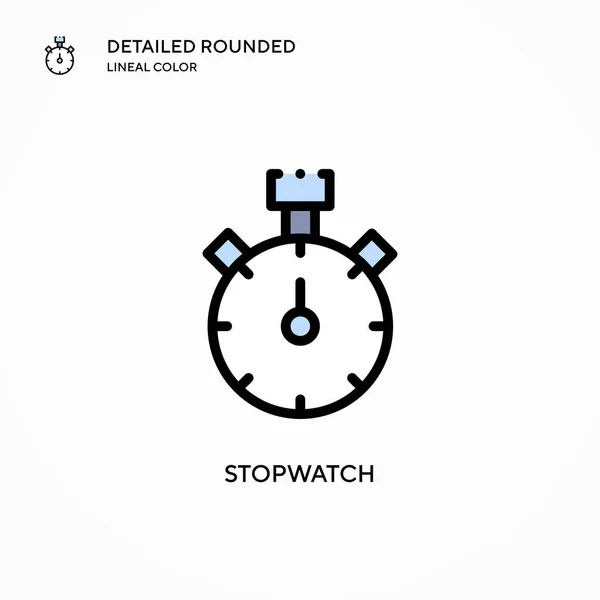 Stopwatch Vector Icon Modern Vector Illustration Concepts Easy Edit Customize — Stock Vector