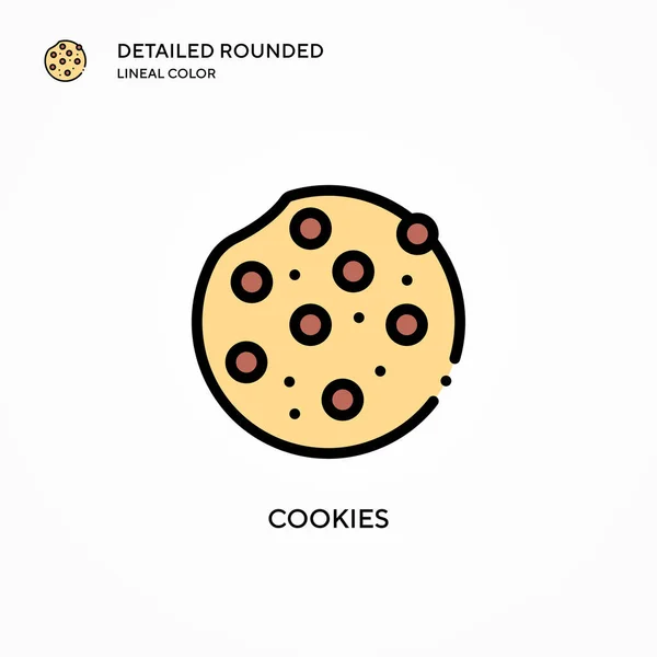 Εικονίδιο Διανύσματος Cookies Σύγχρονες Έννοιες Διανυσματικής Απεικόνισης Εύκολο Επεξεργαστείτε Και — Διανυσματικό Αρχείο