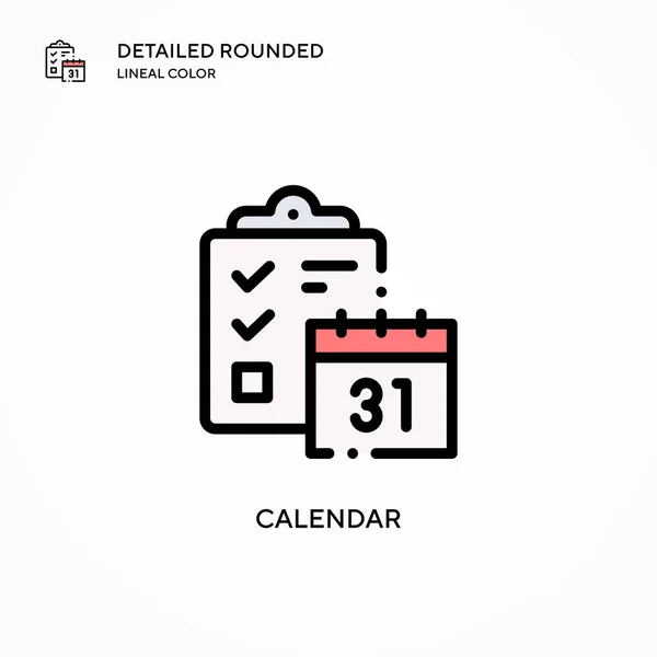 Calendar Vector Icon Modern Vector Illustration Concepts Easy Edit Customize — Stock Vector