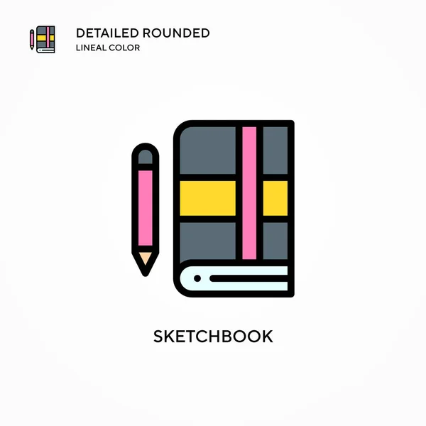 Sketchbook Vector Icon 입니다 일러스트 편집하고 맞춤화하기가 — 스톡 벡터