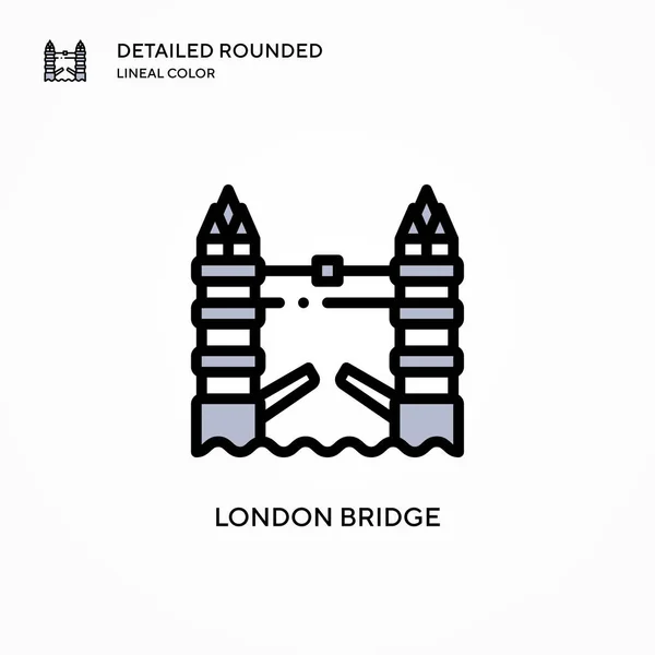 Puente Londres Icono Vector Conceptos Modernos Ilustración Vectorial Fácil Editar — Archivo Imágenes Vectoriales