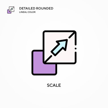 Vektör simgesini ölçekle. Modern vektör illüstrasyon kavramları. Düzenlemesi ve kişiselleştirmesi kolay.