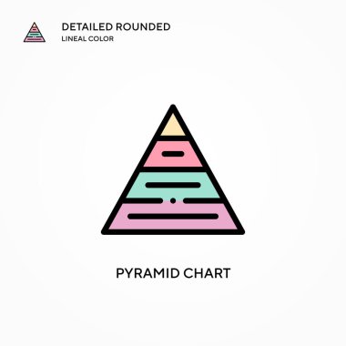 Piramit grafik vektör simgesi. Modern vektör illüstrasyon kavramları. Düzenlemesi ve kişiselleştirmesi kolay.