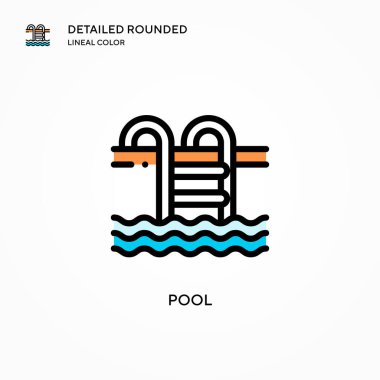 Havuz vektör simgesi. Modern vektör illüstrasyon kavramları. Düzenlemesi ve kişiselleştirmesi kolay.