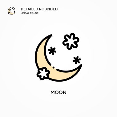 Ay vektör simgesi. Modern vektör illüstrasyon kavramları. Düzenlemesi ve kişiselleştirmesi kolay.