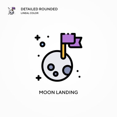 Ay iniş vektör simgesi. Modern vektör illüstrasyon kavramları. Düzenlemesi ve kişiselleştirmesi kolay.
