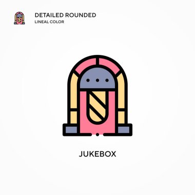 Jukebox vektör simgesi. Modern vektör illüstrasyon kavramları. Düzenlemesi ve kişiselleştirmesi kolay.
