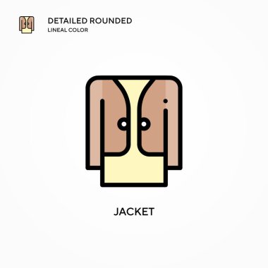 Ceket vektör simgesi. Modern vektör illüstrasyon kavramları. Düzenlemesi ve kişiselleştirmesi kolay.