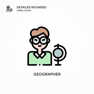 Coğrafi vektör simgesi. Modern vektör illüstrasyon kavramları. Düzenlemesi ve kişiselleştirmesi kolay.