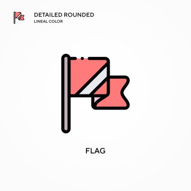 Bayrak vektör simgesi. Modern vektör illüstrasyon kavramları. Düzenlemesi ve kişiselleştirmesi kolay.