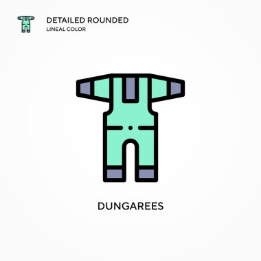 Dungarees vektör simgesi. Modern vektör illüstrasyon kavramları. Düzenlemesi ve kişiselleştirmesi kolay.