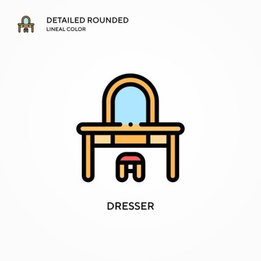 Dresser vektör simgesi. Modern vektör illüstrasyon kavramları. Düzenlemesi ve kişiselleştirmesi kolay.