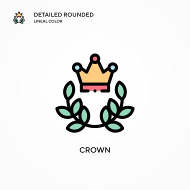 Crown vektör simgesi. Modern vektör illüstrasyon kavramları. Düzenlemesi ve kişiselleştirmesi kolay.