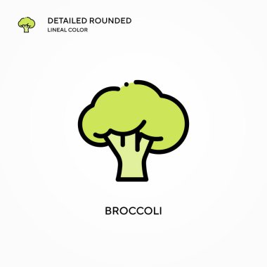 Brokoli vektör simgesi. Modern vektör illüstrasyon kavramları. Düzenlemesi ve kişiselleştirmesi kolay.