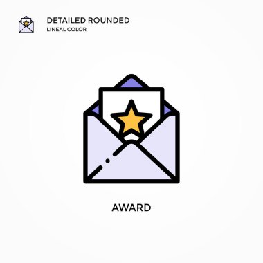 Ödül vektör ikonu. Modern vektör illüstrasyon kavramları. Düzenlemesi ve kişiselleştirmesi kolay.